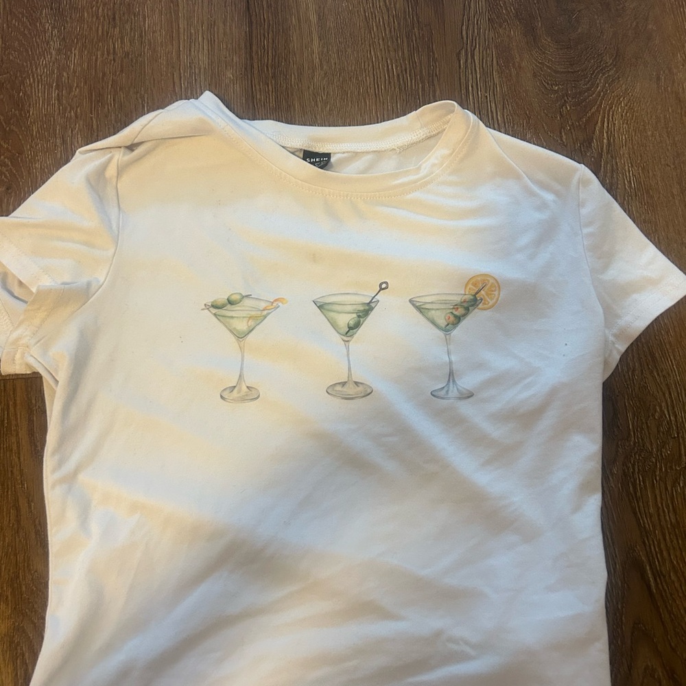 Martini Graphic White T-Shirt